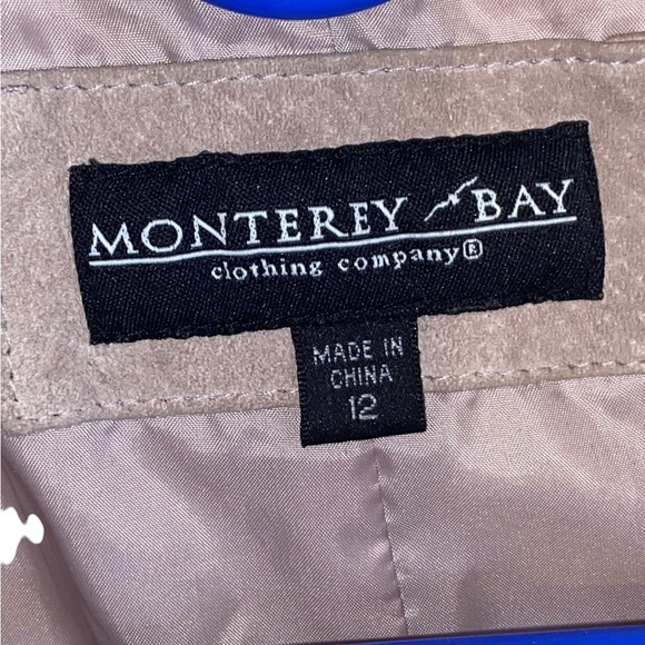 Vintage y2k Monterrey Bay dusty pink button up suede leather Blazer jacket Fall - Picture 3 of 11